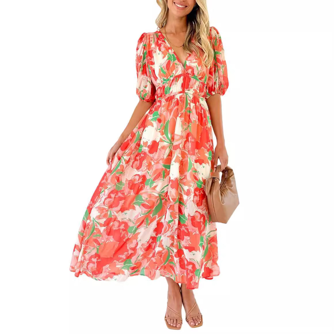 European And American Floral Dress Bohemian Dress