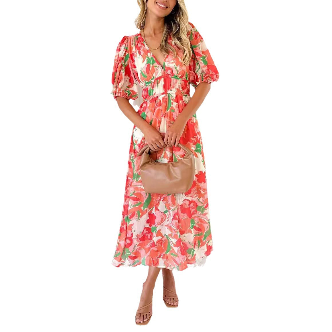 European And American Floral Dress Bohemian Dress